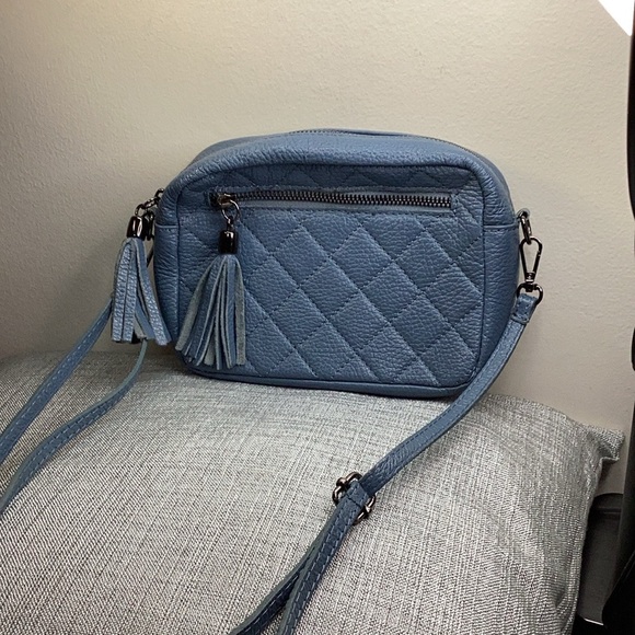 Handbags - Blue quilted leather crossbody bag